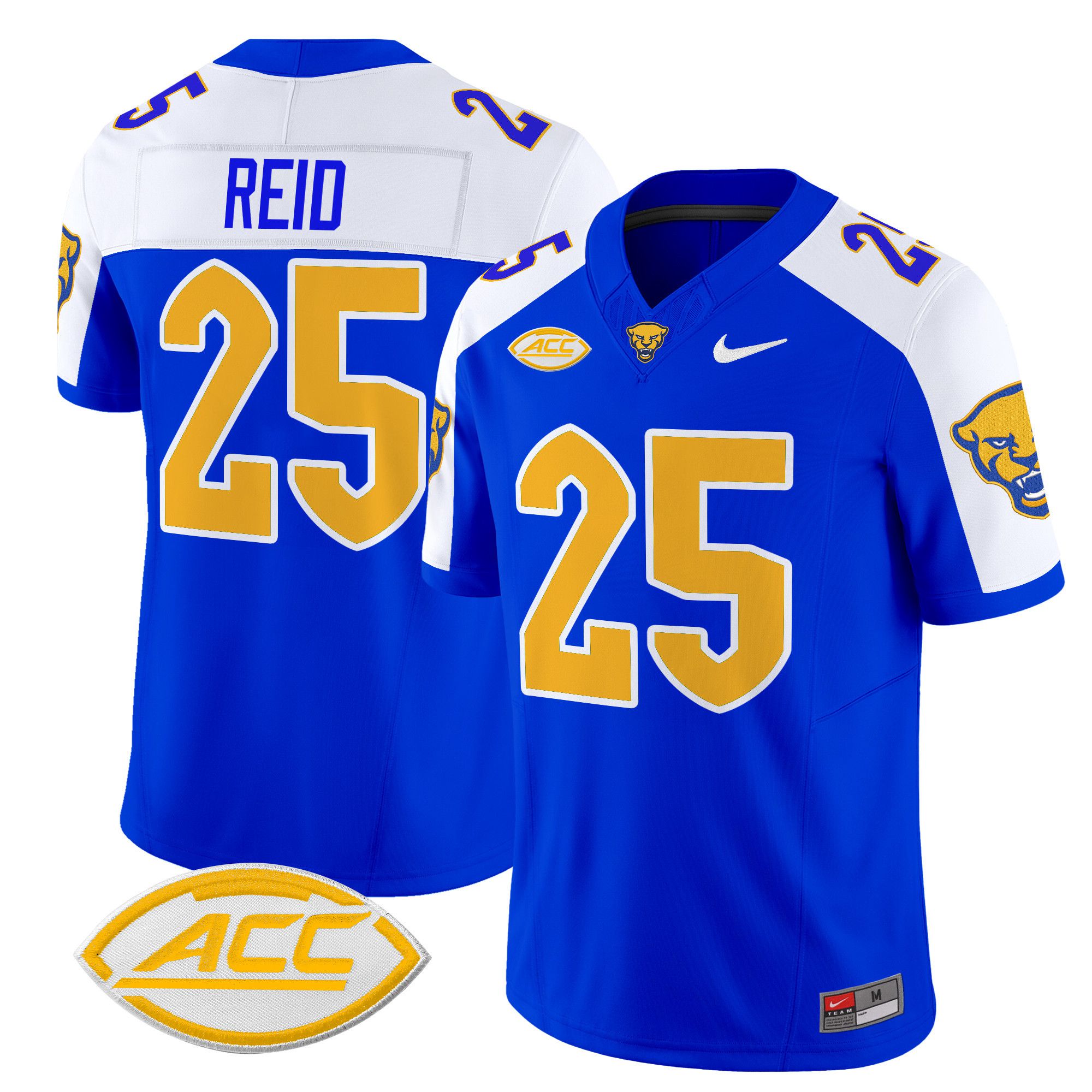 Men Pittsburgh Panthers #25 Reid Blue Nike 2024 Vapor Limited NCAA Jersey